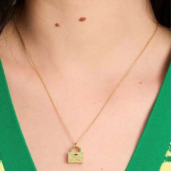 NWT KATE SPADE: Sweet Treasures Mini Purse Pendant Necklace 💚 - Picture 7 of 9